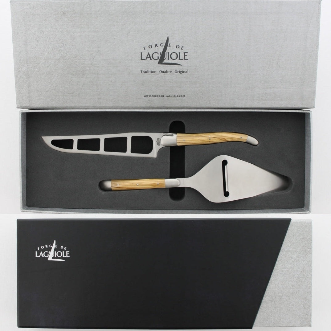 Laguiole Cheese Set "Barthélemy" - Olive Wood Handle - By Forge de Laguiole
