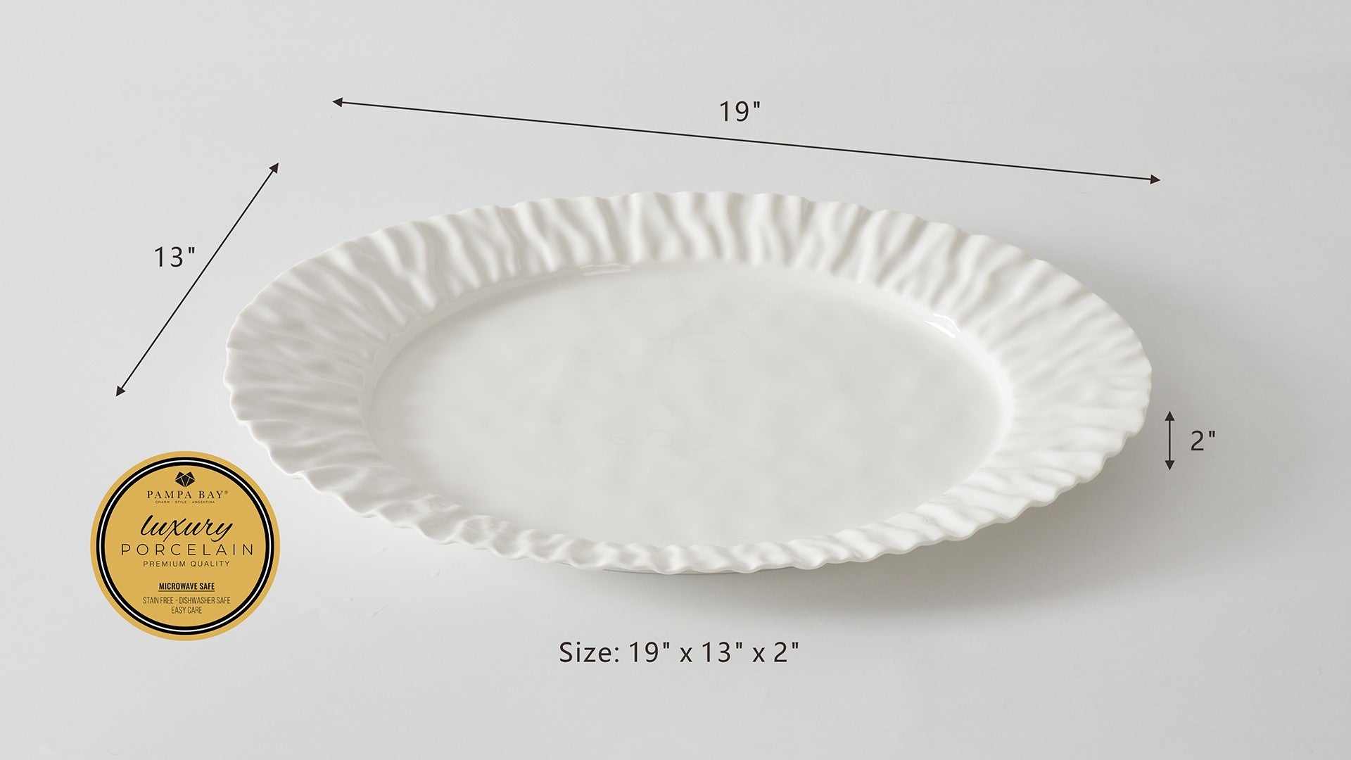 Mascali Bianca Large Platter Pampa Bay