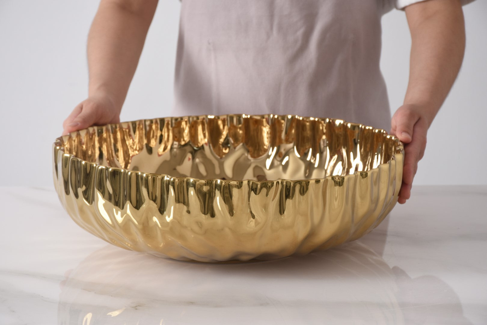 Mascali d'Oro Extra Large Shallow Bowl Pampa Bay