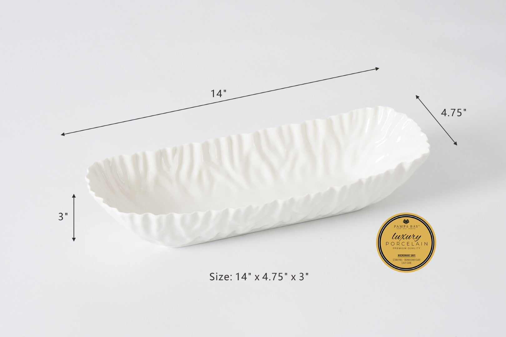 Mascali Bianca Deep Rectangular Server Pampa Bay