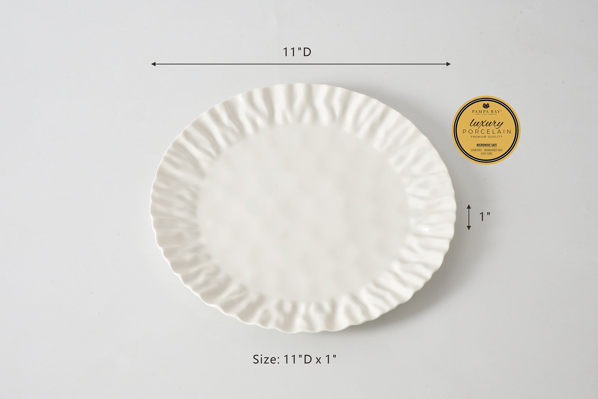 Mascali Bianca Round Dinner Plate Pampa Bay