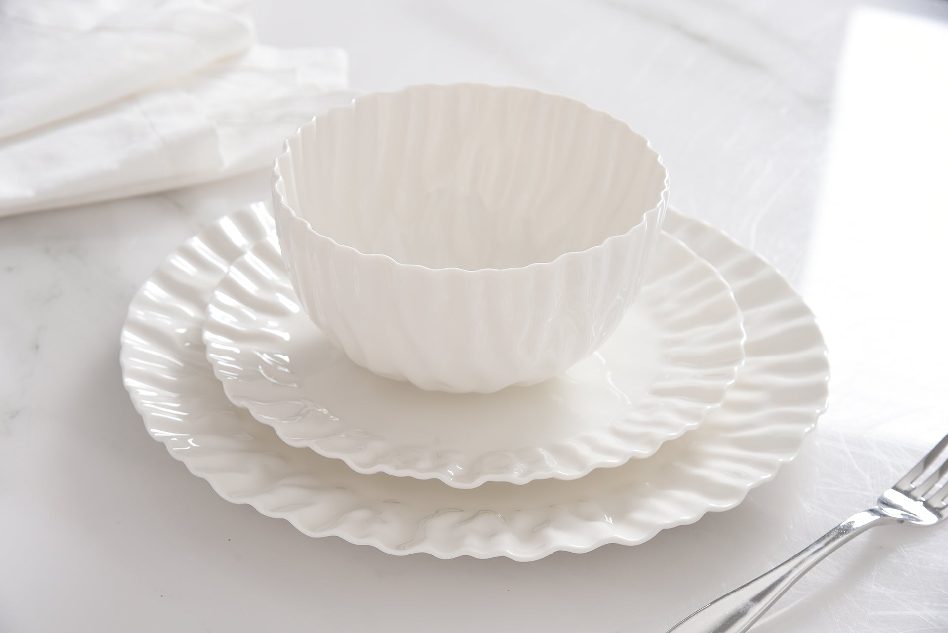 Mascali Bianca Round Dinner Plate Pampa Bay