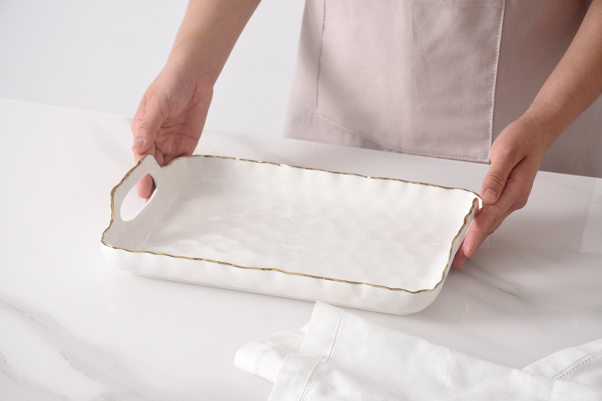 Portofino Small Tray with Handles Pampa Bay