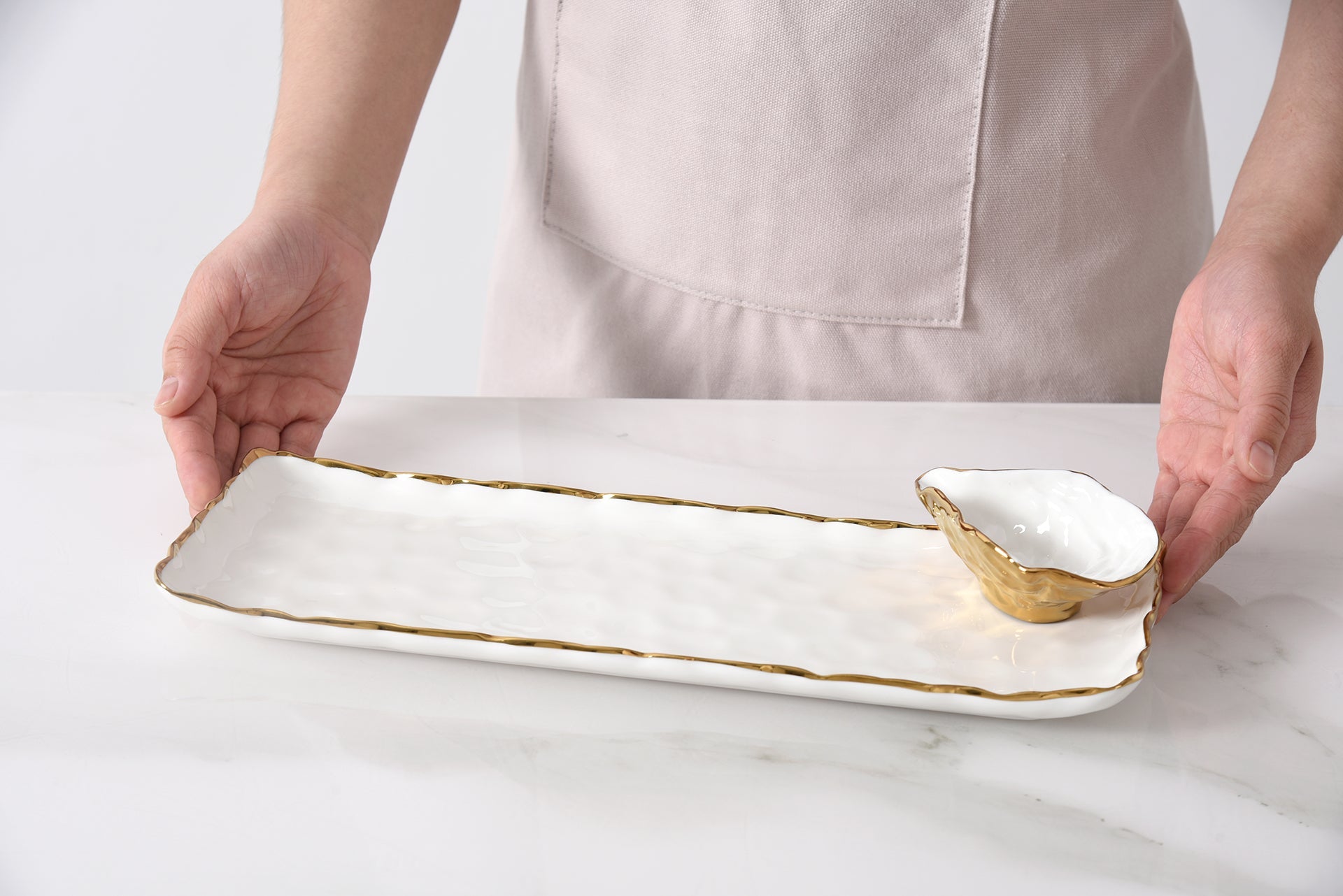 Portofino Sushi Tray with Mini Oyster Bowl Pampa Bay