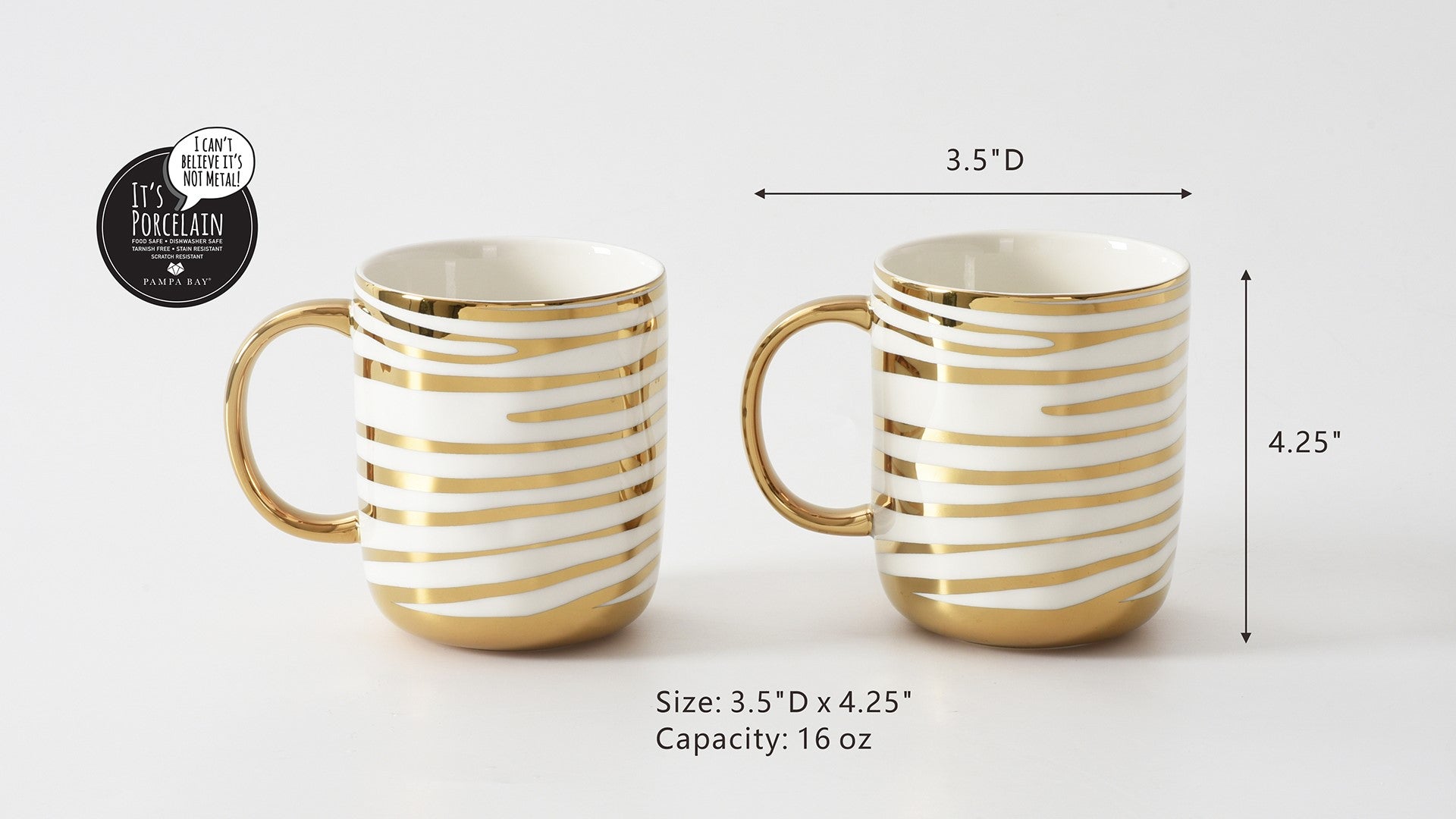 Set of 2 Striped Mugs Pampa Bay
