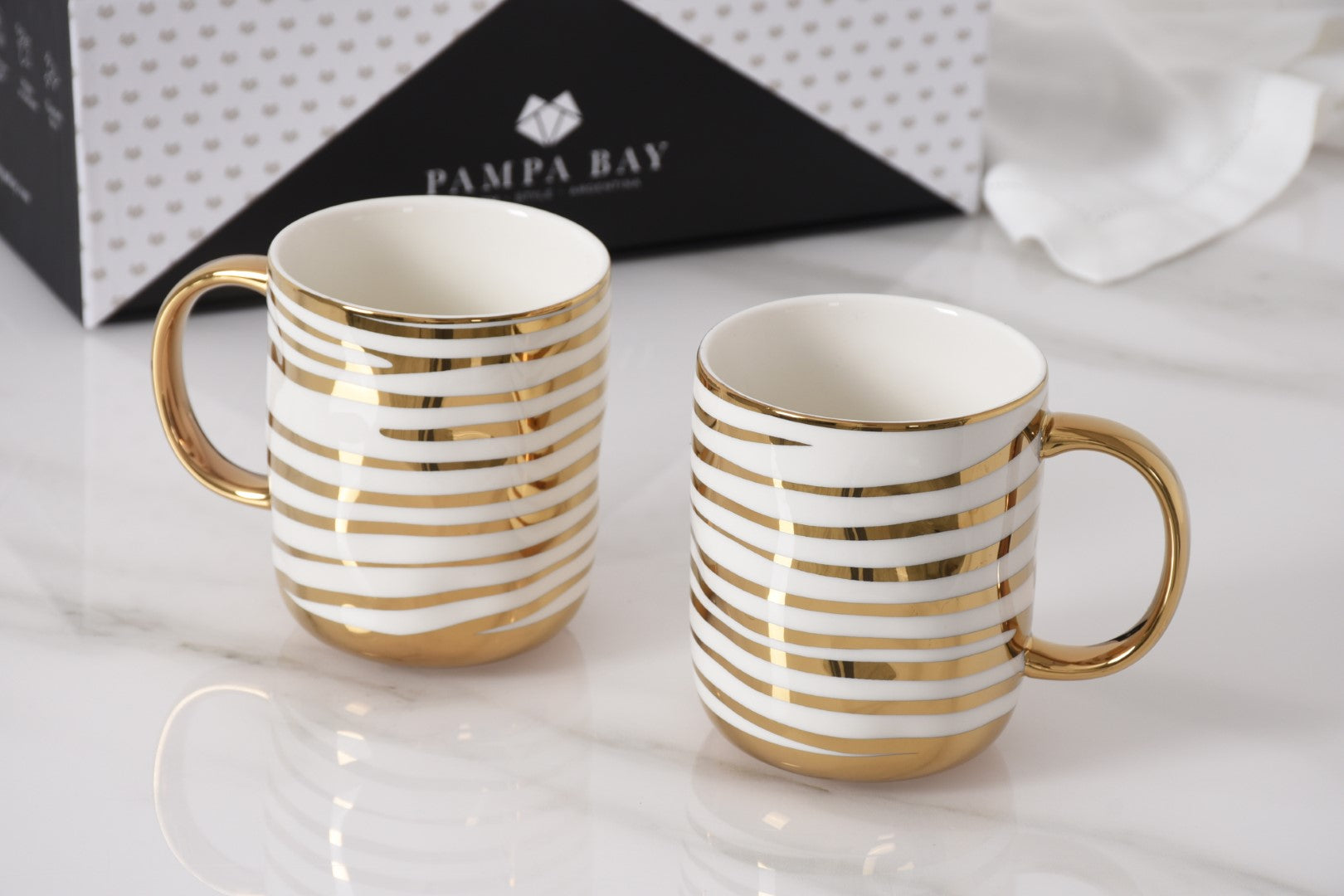 Set of 2 Striped Mugs Pampa Bay