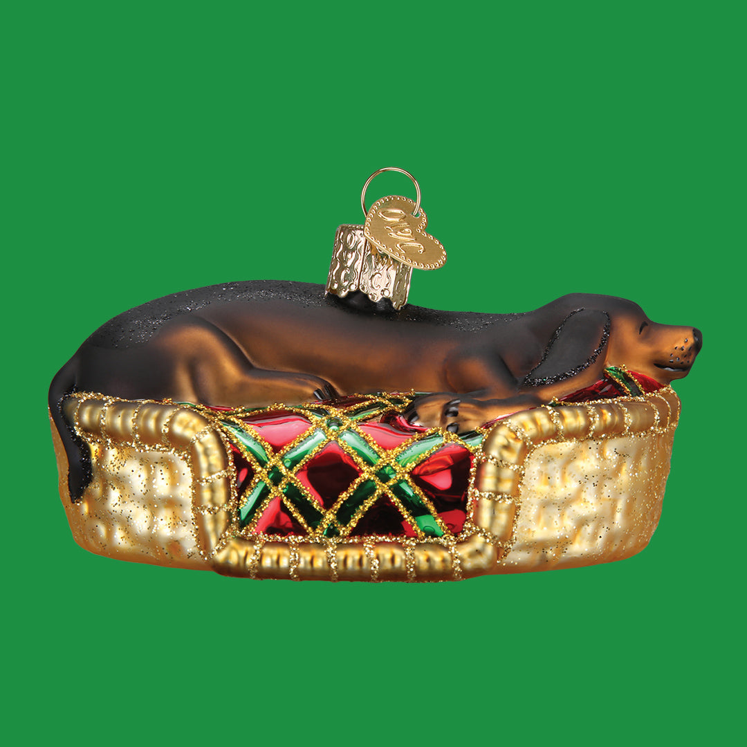 Sleepy Dachshund Ornament Old World Christmas