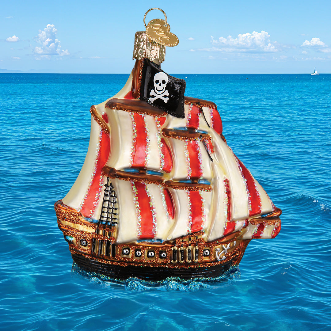 Pirate Ship Ornament Old World Christmas