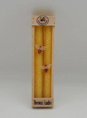 Natural Beeswax Taper Candles 10'' : White Green Pastures Wholesale