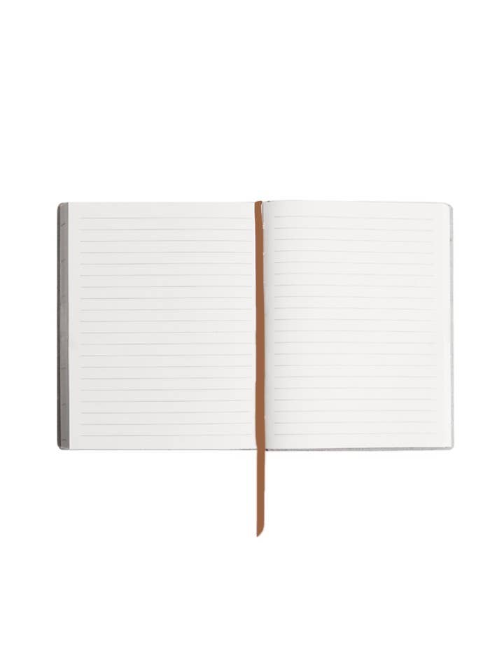 Paperthinks Recycled Leather XL 7 x 9 Inches Lined Notebooks: Black