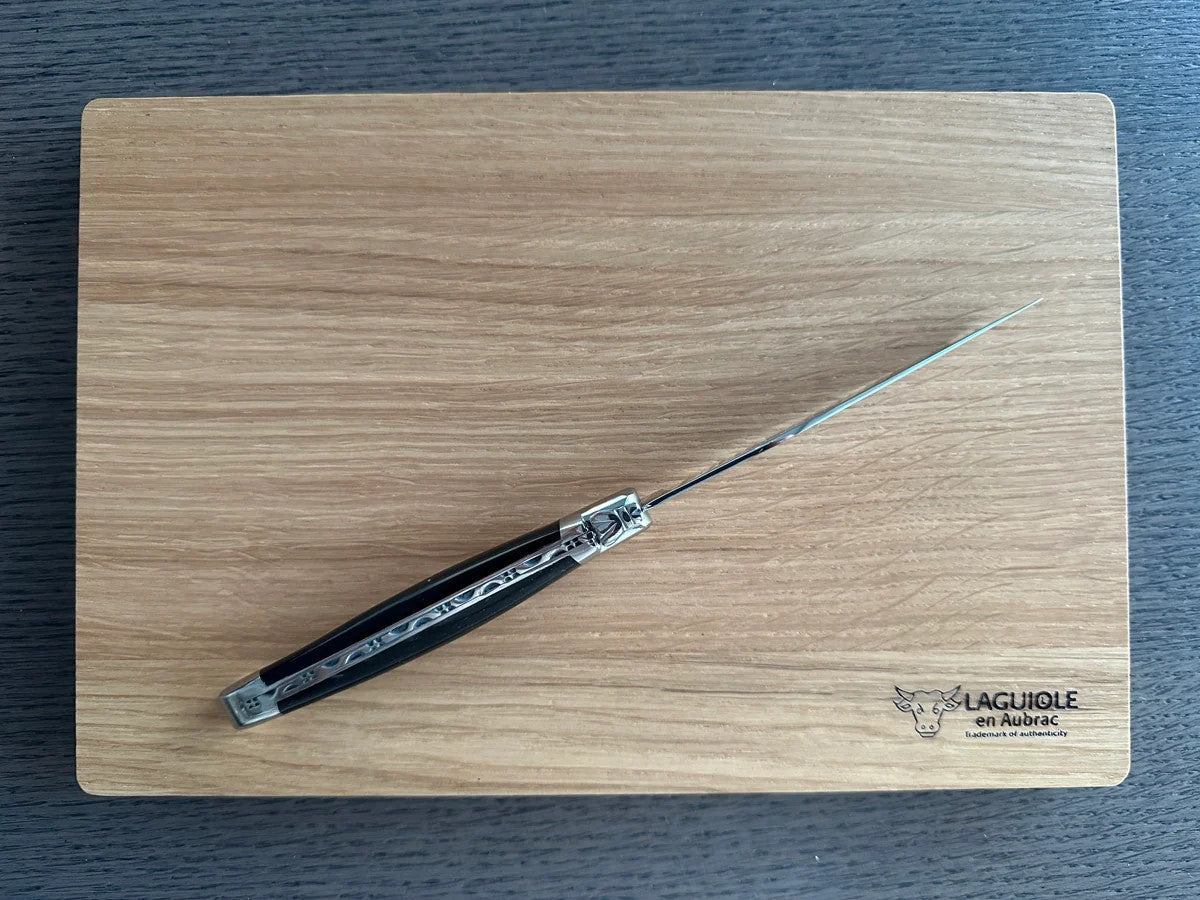 Laguiole en Aubrac Handcrafted Plated 6-Piece Steak Knife Set with Buffalo Horn Handles Laguiole en Aubrac