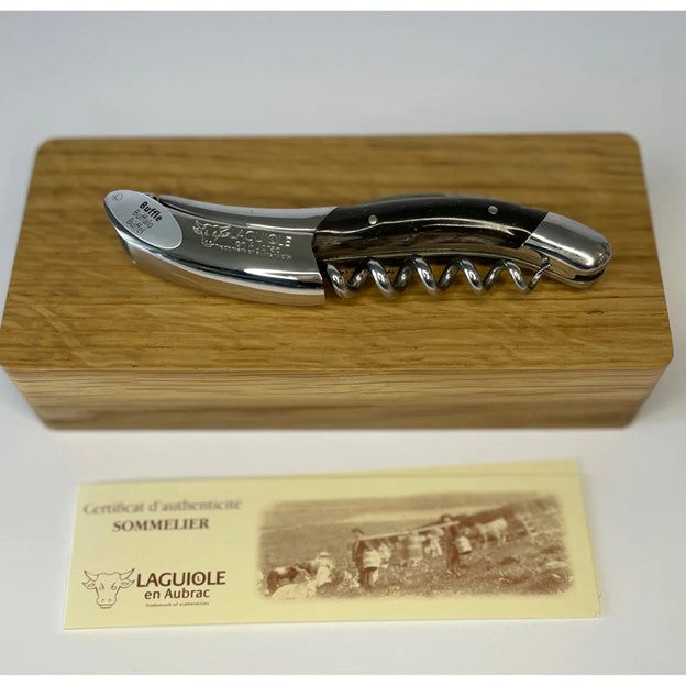 Sommelier Waiter's Corkscrew, Buffalo Horn Handle- France Laguiole en Aubrac