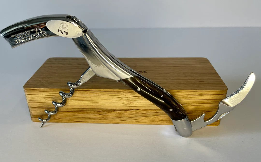 Sommelier Waiter's Corkscrew, Buffalo Horn Handle- France Laguiole en Aubrac