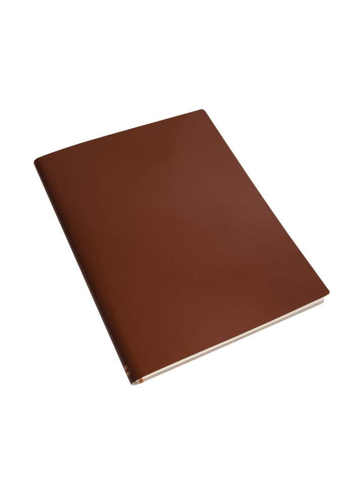Paperthinks Recycled Leather XL 7 x 9 Inches Lined Notebooks: Black