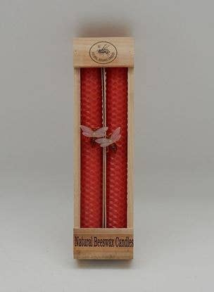 Natural Beeswax Taper Candles 10'' : White Green Pastures Wholesale