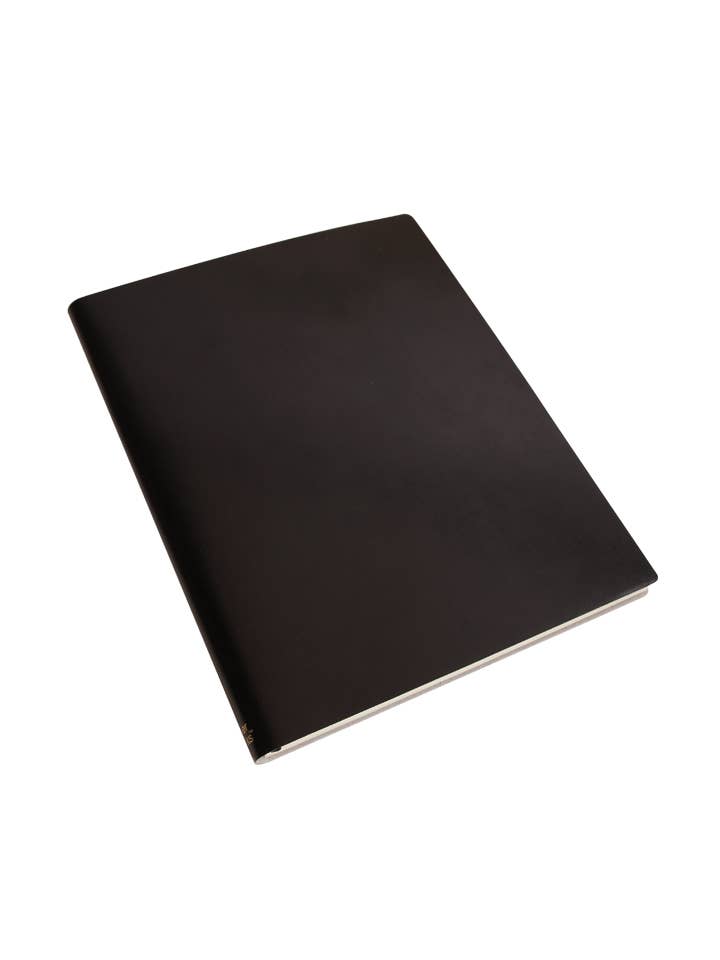 Paperthinks Recycled Leather XL 7 x 9 Inches Lined Notebooks: Black
