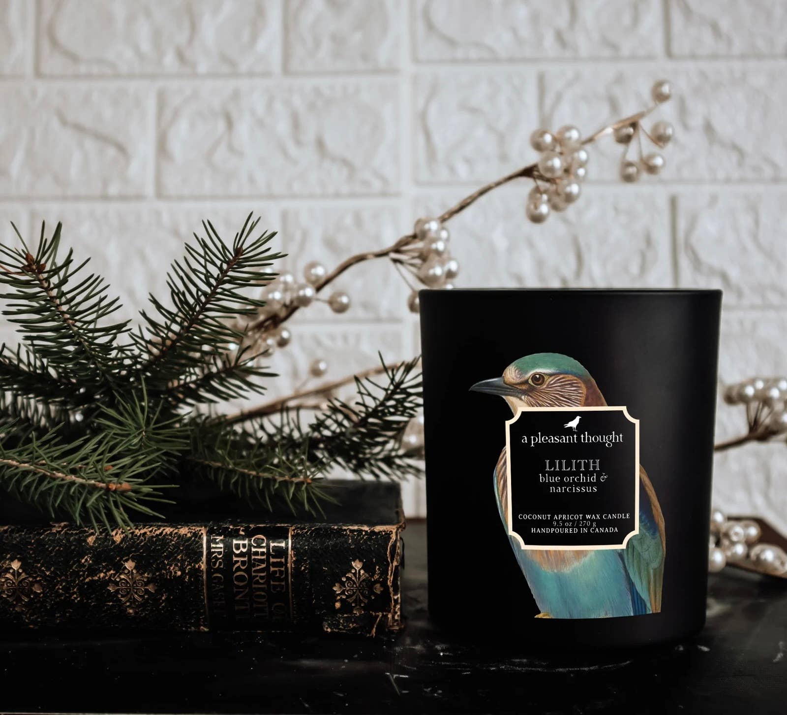 LILITH | BLUE ORCHID & NARCISSUS | RAVEN CANDLE: Cotton A Pleasant Thought