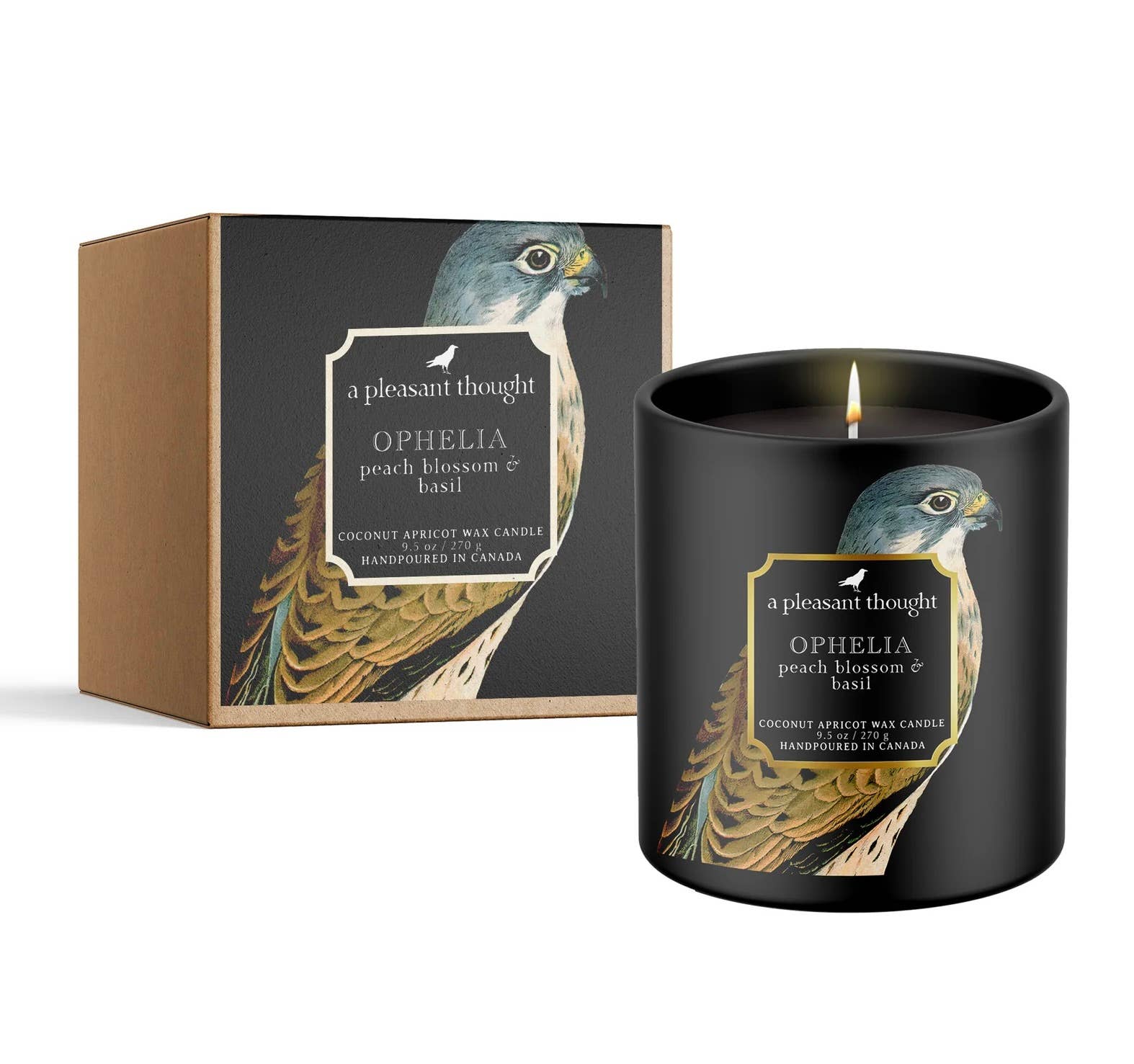OPHELIA | PEACH BLOSSOM & BASIL | RAVEN CANDLE: Cotton A Pleasant Thought
