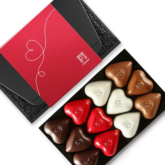 12 Romantic Hearts Zchocolat