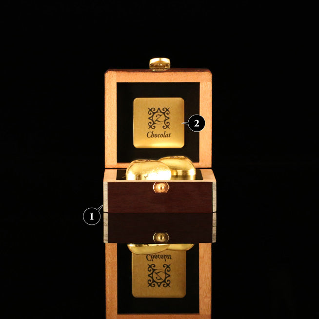 Opal 24kt Gold 2 Hearts z chocolat
