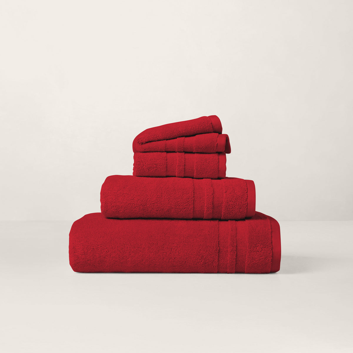 Payton Bath Towels & Mat - True Lacquer Red