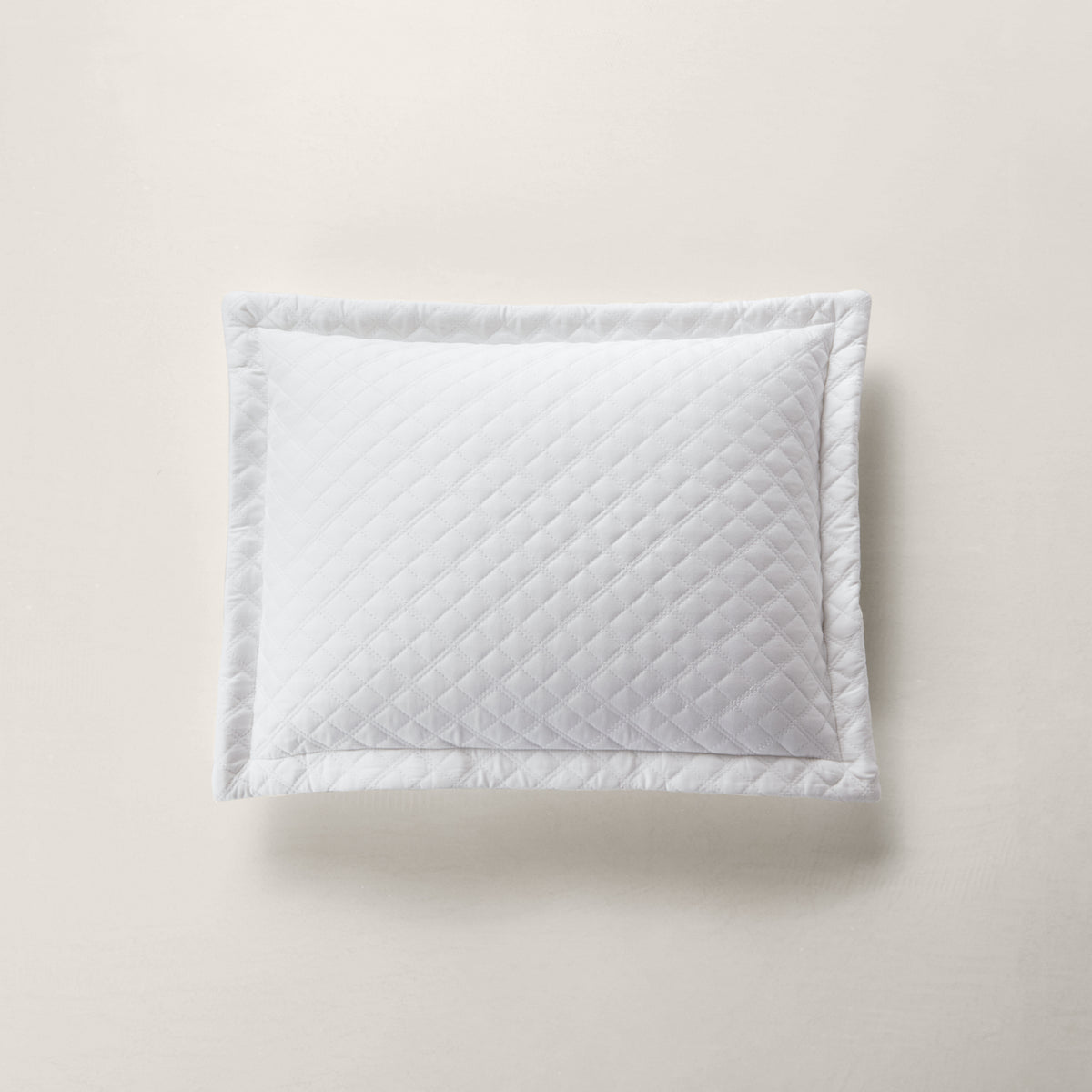 Argyle Sateen Throw Pillow - Studio White