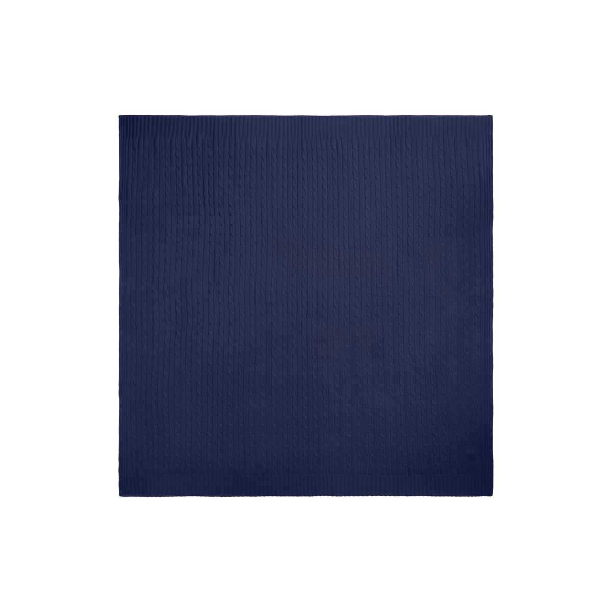 The Iconic Cable Cashmere Throw Blanket in Polo Navy