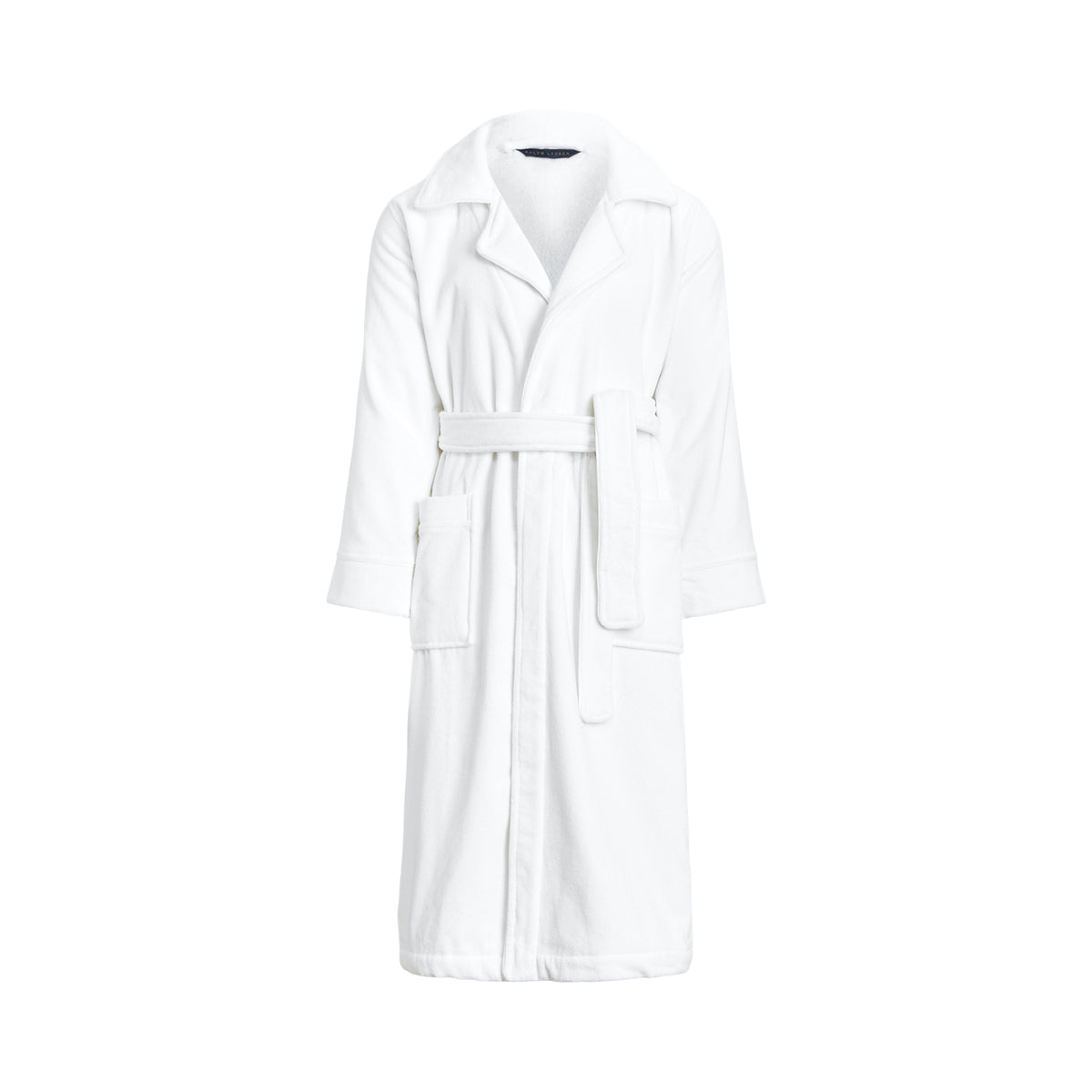 RL Pajama Piped Robe - White
