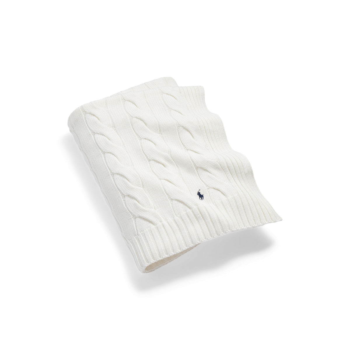Hanley Cable-Knit Throw Blanket - Cream