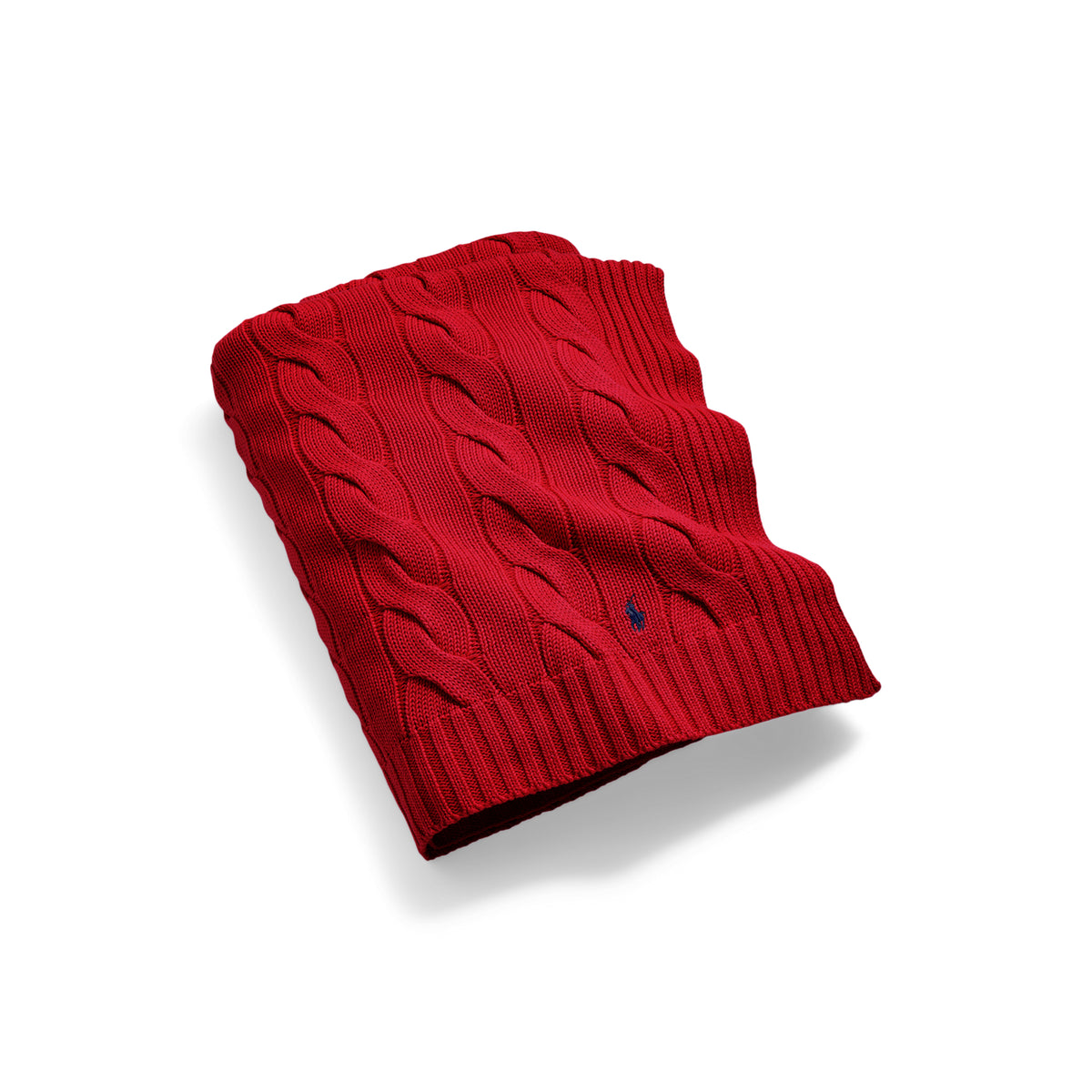 Hanley Cable-Knit Throw Blanket - RL Red