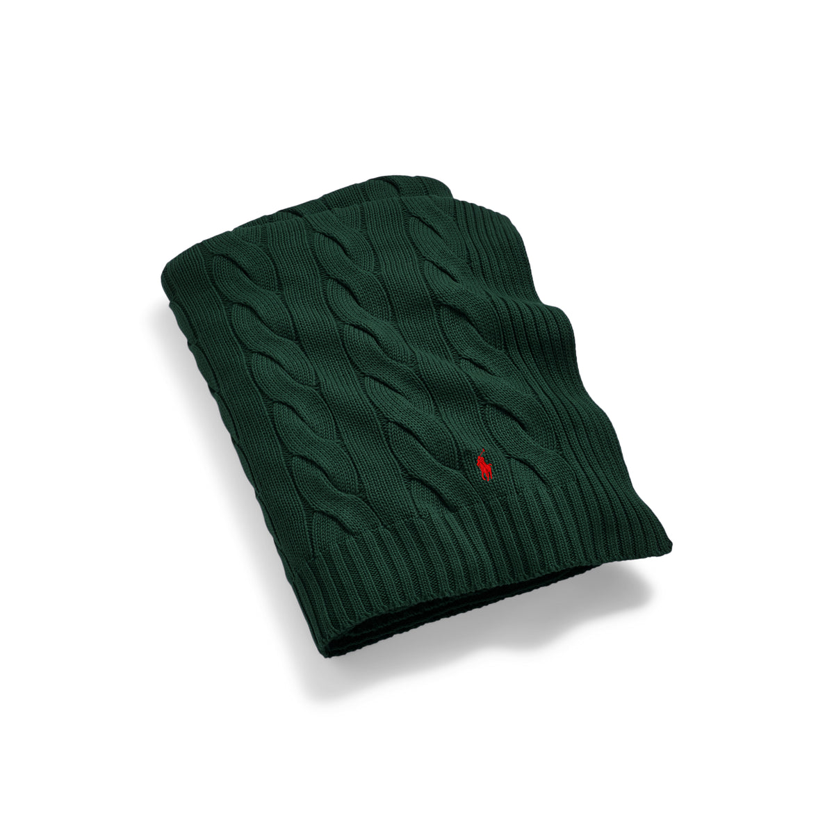 Hanley Cable-Knit Throw Blanket - College Green