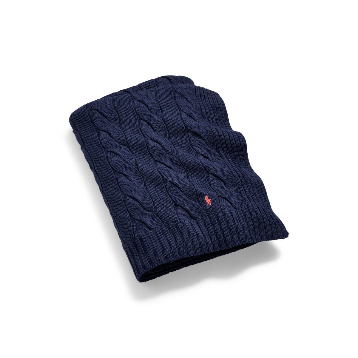 Hanley Cable-Knit Throw Blanket - Newport Navy
