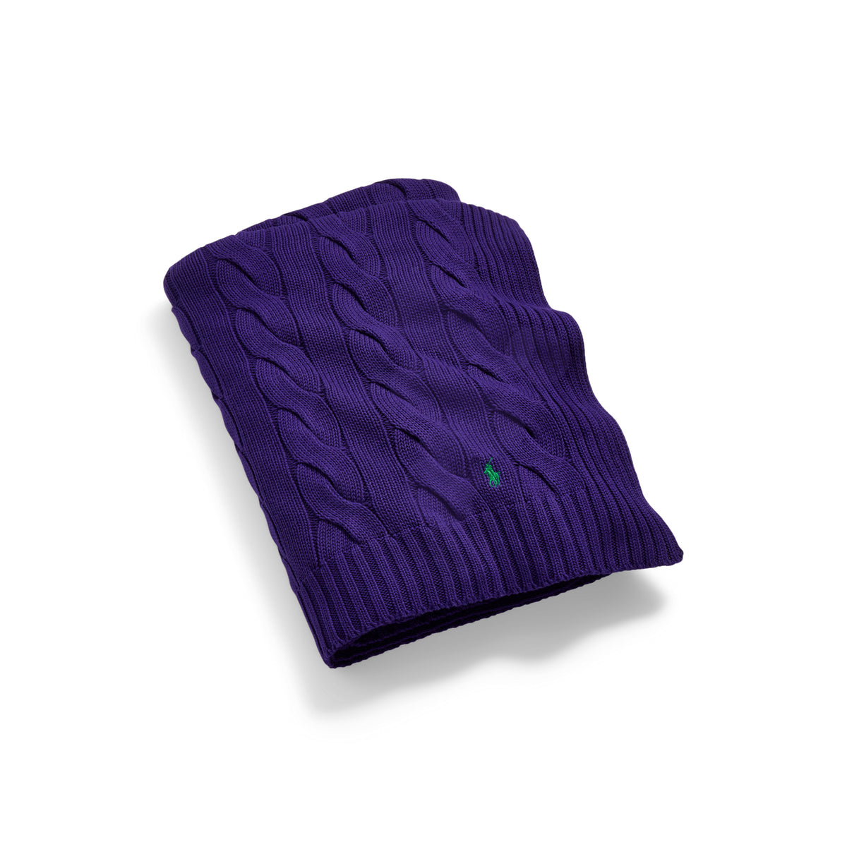 Hanley Cable-Knit Throw Blanket - Chalet Purple