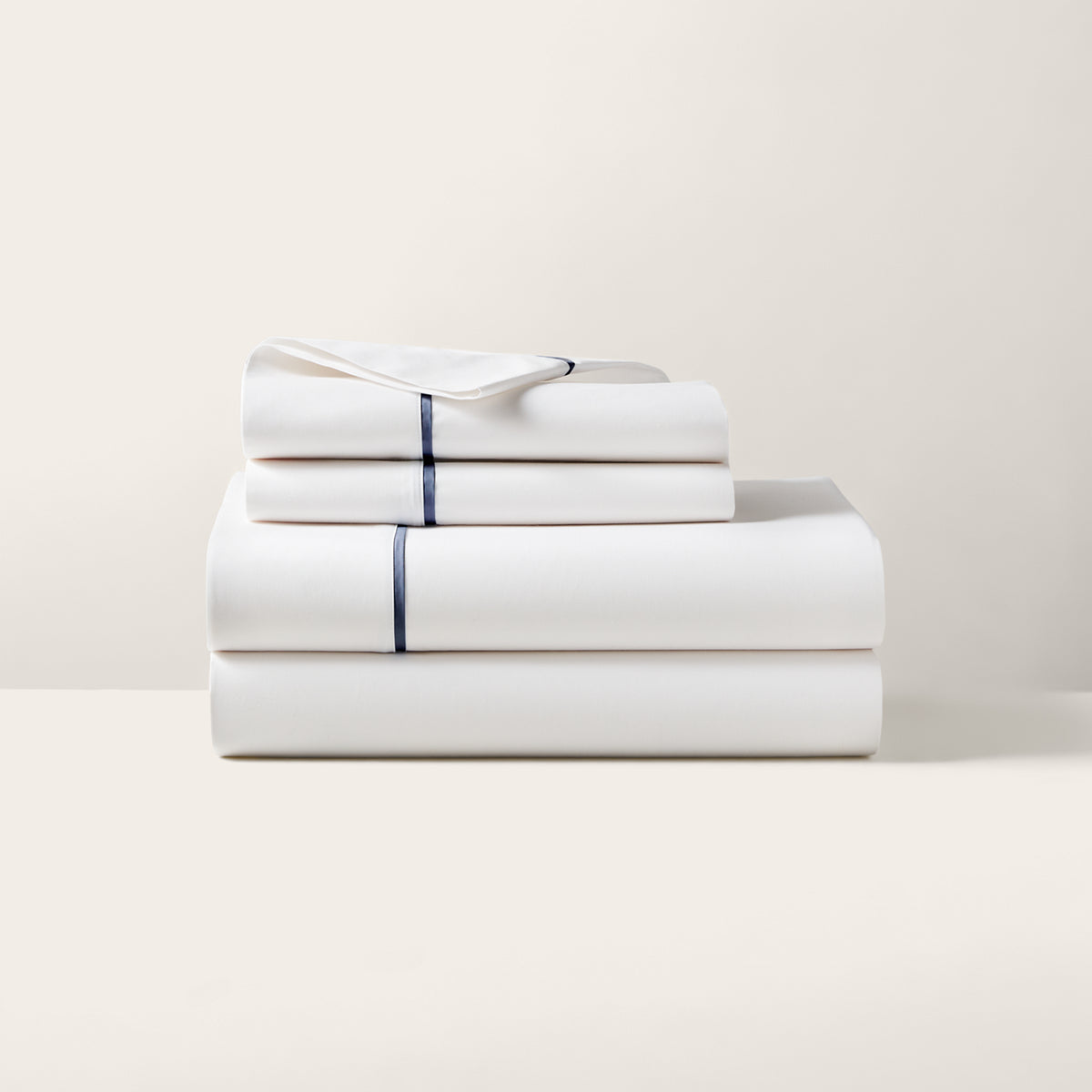 Organic Cotton Percale Palmer Sheeting - Polo Navy