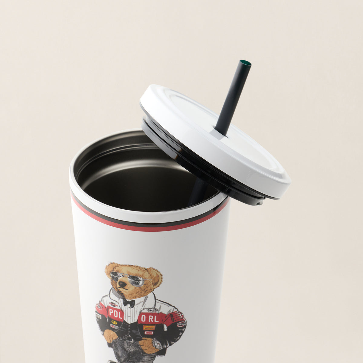 Holiday Polo Bear Beverage Cup & Straw - Ralph Lauren Home
