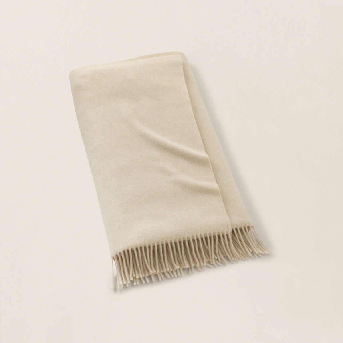 Cashmere Flat-Weave Throw Blanket - Oatmeal