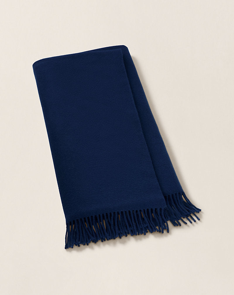 Cashmere Flat-Weave Throw Blanket