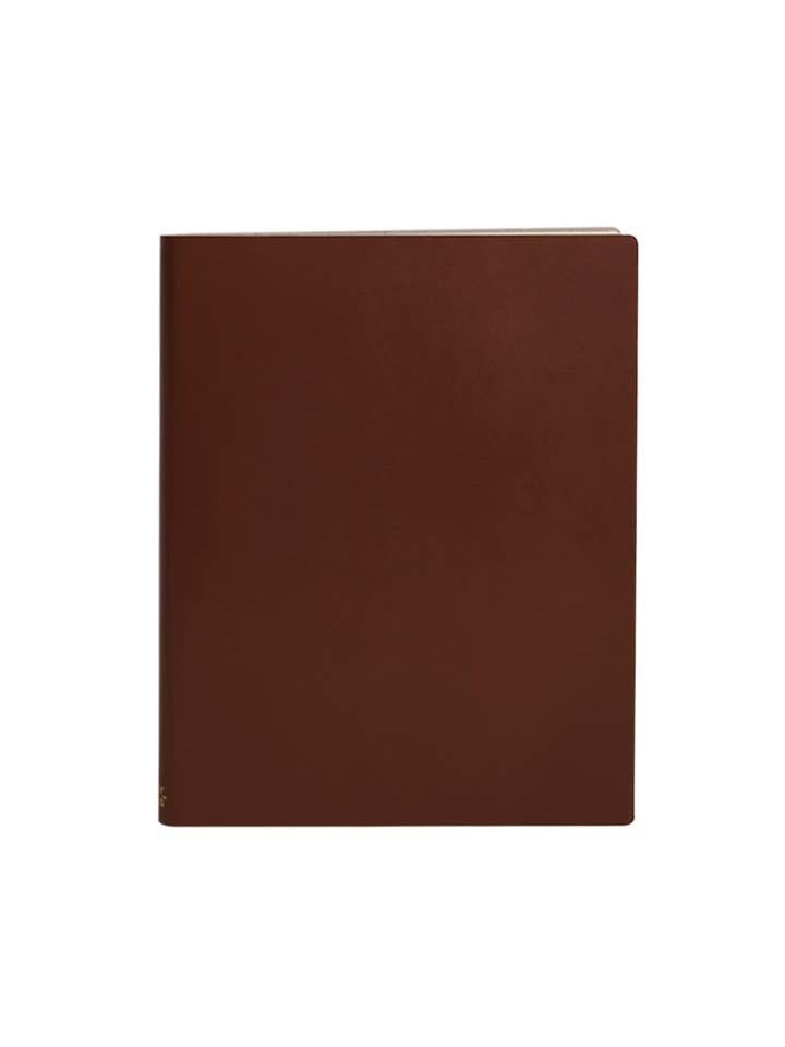 Paperthinks Recycled Leather XL 7 x 9 Inches Lined Notebooks: Black