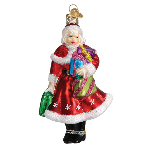 Mrs. Claus Goes Shopping Ornament Old World Christmas