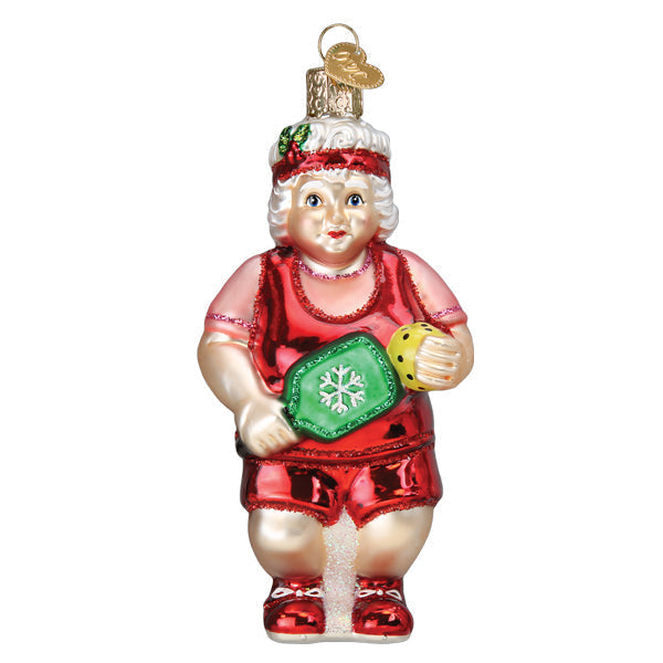 Pickleball Mrs. Claus Ornament Old World Christmas