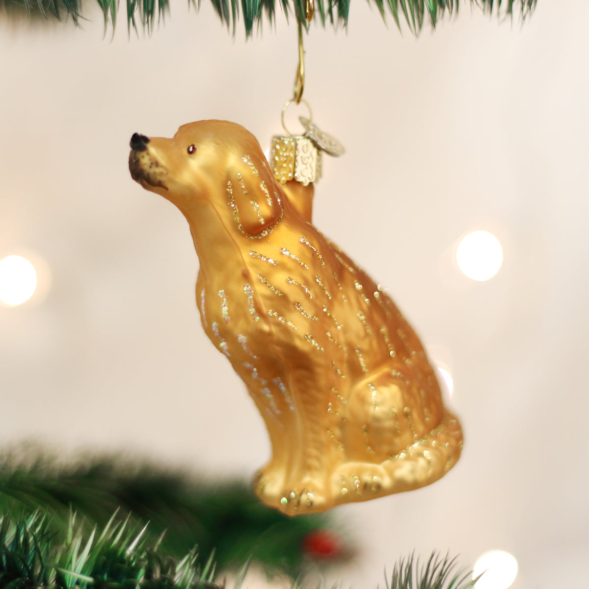 Sitting Golden Ornament Old World Christmas