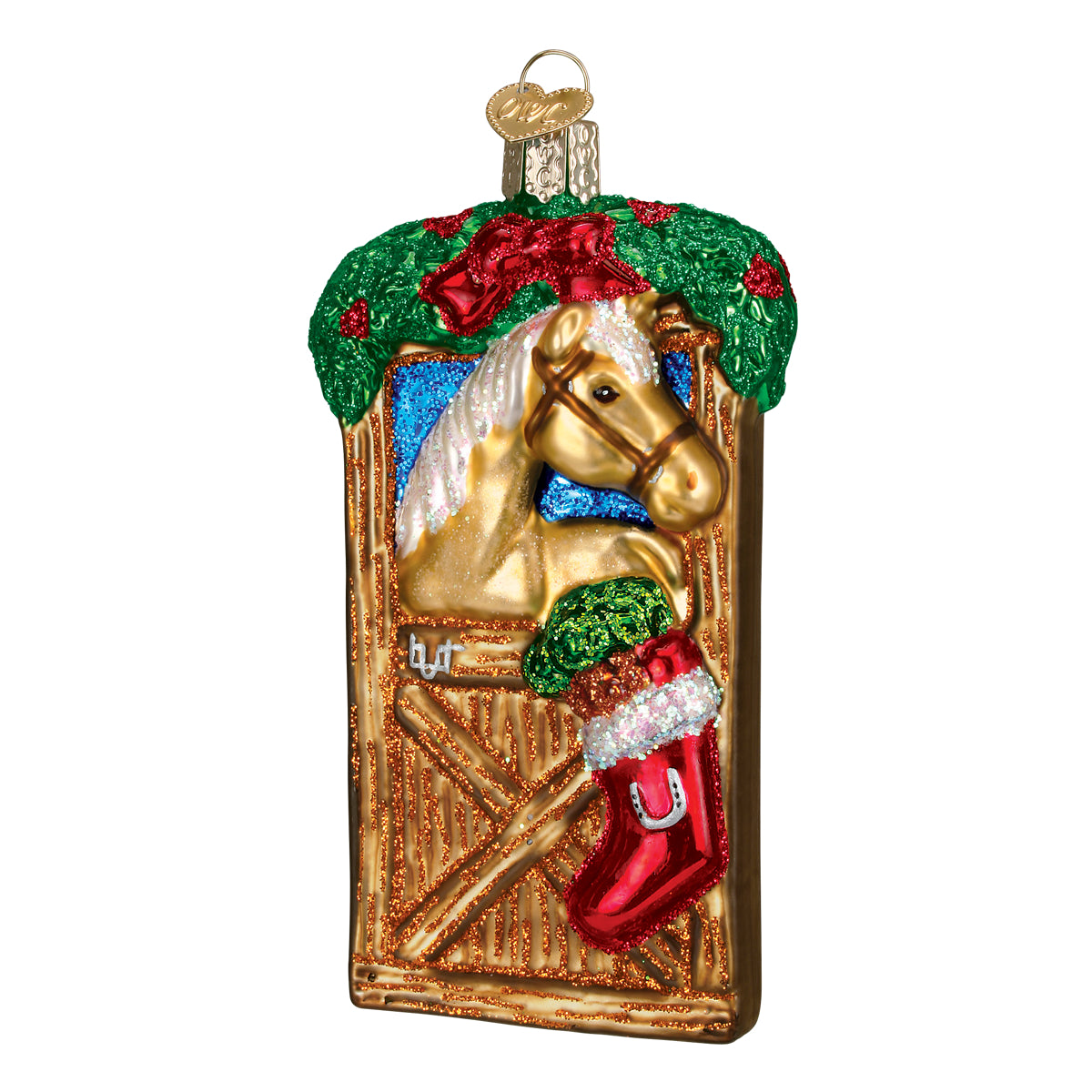 Horse In Stall Ornament Old World Christmas