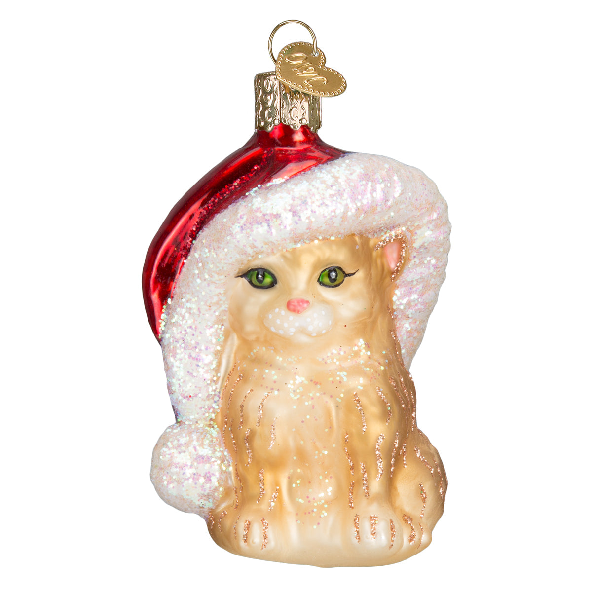 Santa's Kitten Ornament Old World Christmas
