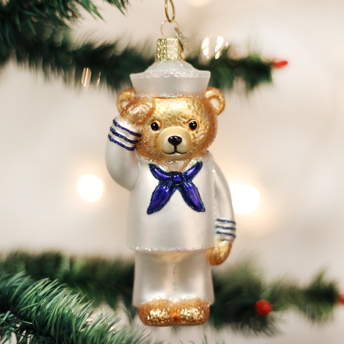 Navy Bear Ornament Old World Christmas