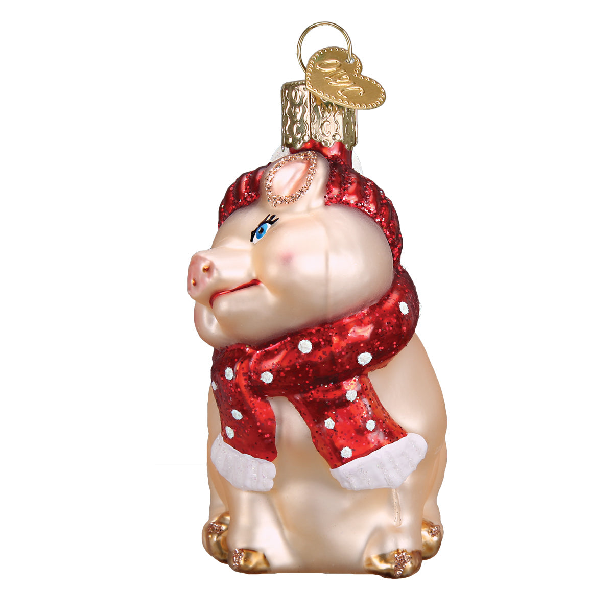 Snowy Pig Ornament Old World Christmas