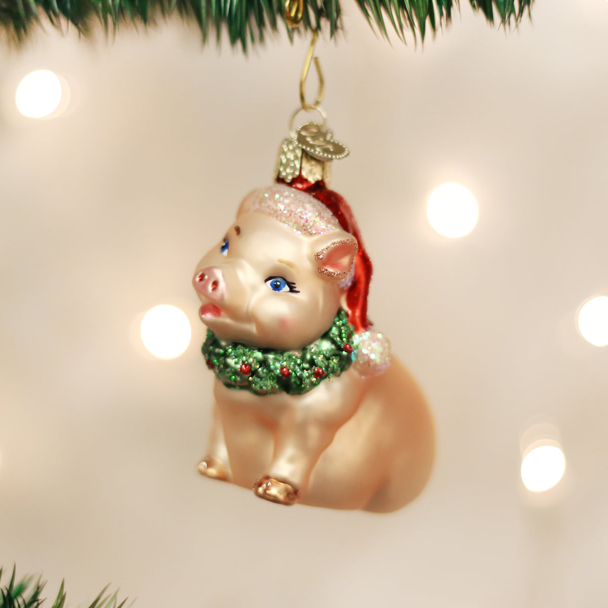 Holly Pig Ornament Old World Christmas
