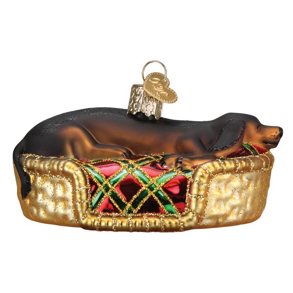 Sleepy Dachshund Ornament Old World Christmas