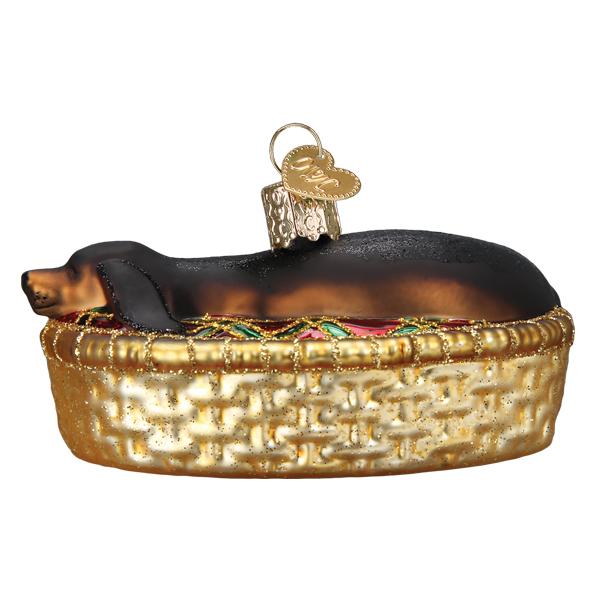 Sleepy Dachshund Ornament Old World Christmas