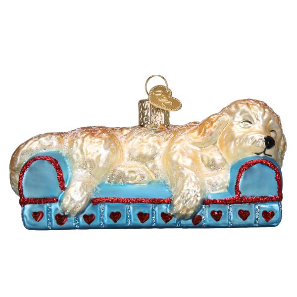 Sleepy Doodle Dog Ornament Old World Christmas