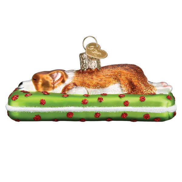 Sleepy Corgi Ornament Old World Christmas